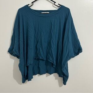 Women’s We The Free Oversized Boxy Blue Short Sleeve Top Size Large